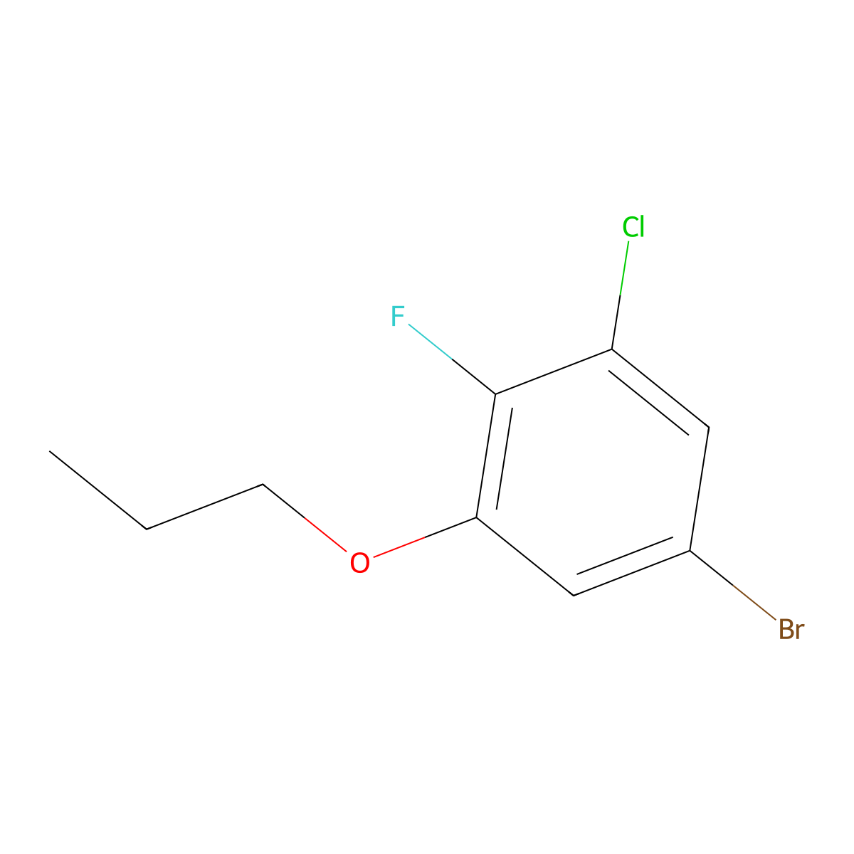 5-Bromo-1-chloro-2-fluoro-3-propoxybenzene molecular structure, CAS 1881330-64-8