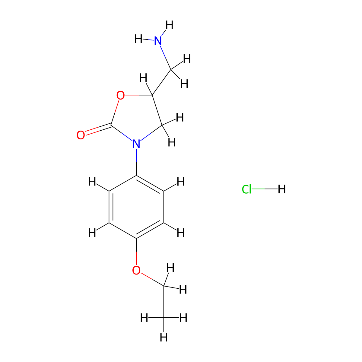5-(Aminomethyl)-3-(4-ethoxyphenyl)oxazolidin-2-one hydrochloride molecular structure, CAS 1881330-69-3