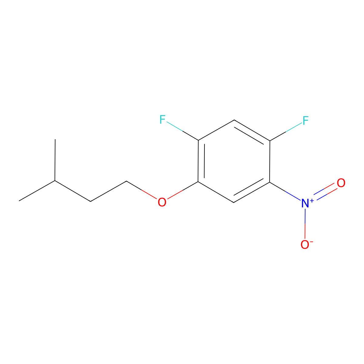 1,5-Difluoro-2-(3-methylbutoxy)-4-nitrobenzene molecular structure, CAS 1881330-70-6