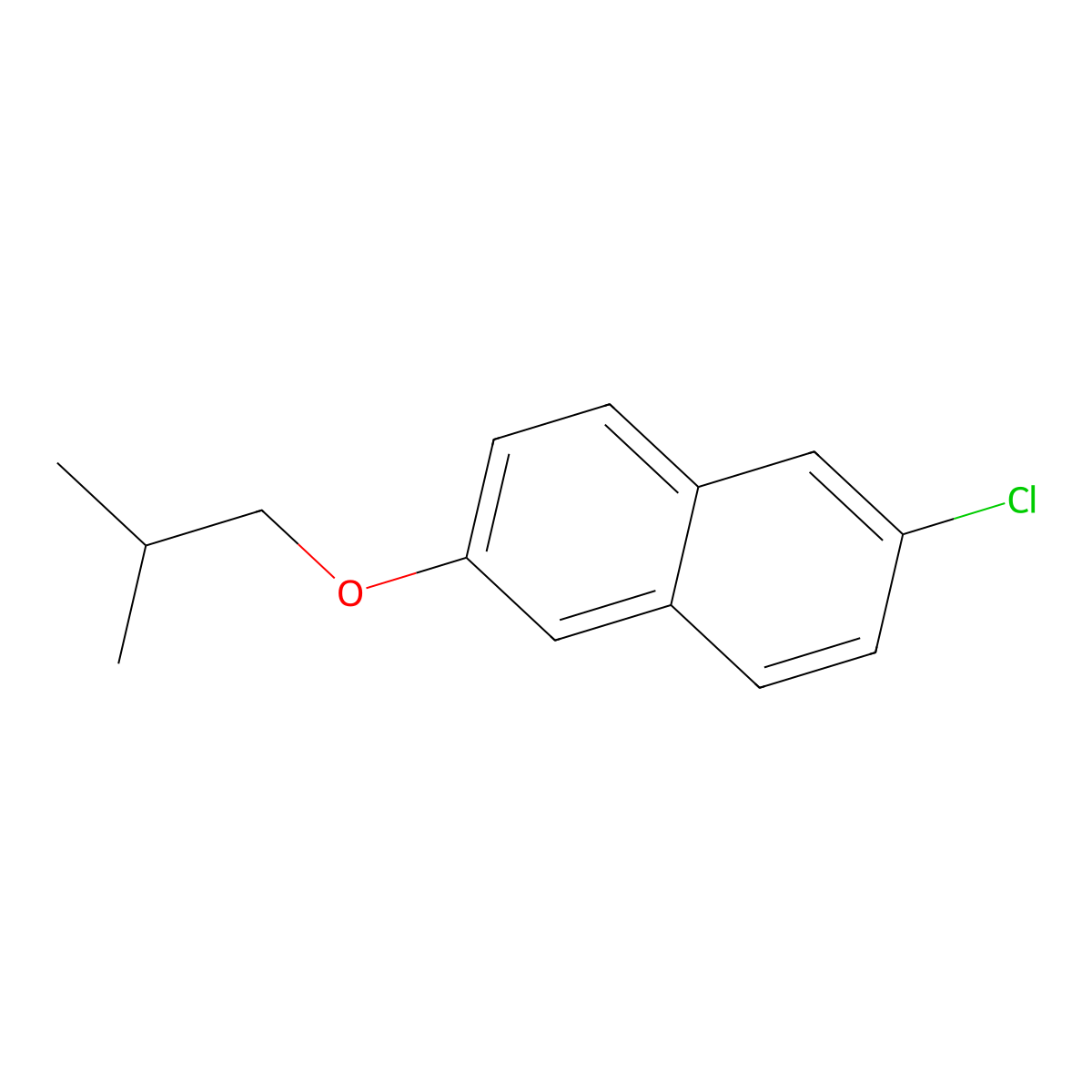 2-Chloro-6-(2-methylpropoxy)naphthalene molecular structure, CAS 1881330-75-1
