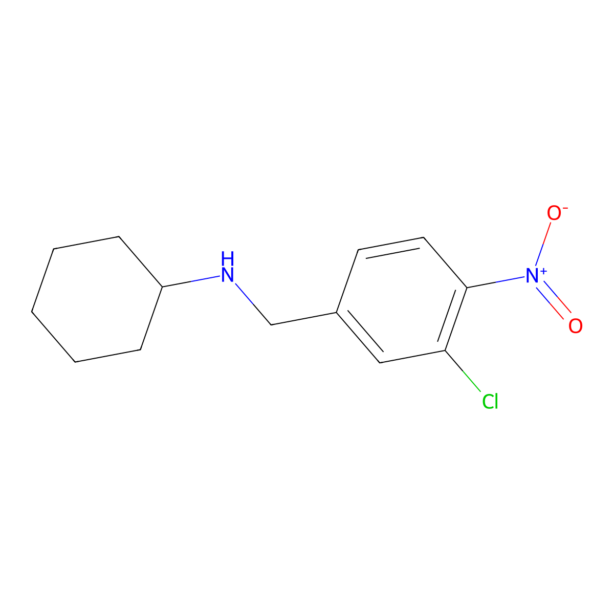 N-[(3-Chloro-4-nitrophenyl)methyl]cyclohexanamine molecular structure, CAS 1881330-77-3