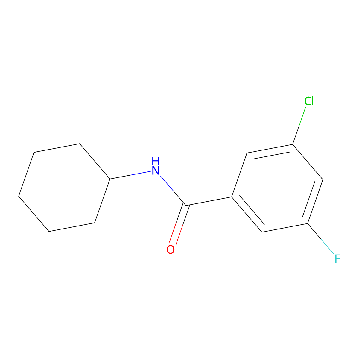 3-Chloro-N-cyclohexyl-5-fluorobenzamide molecular structure, CAS 1881330-78-4