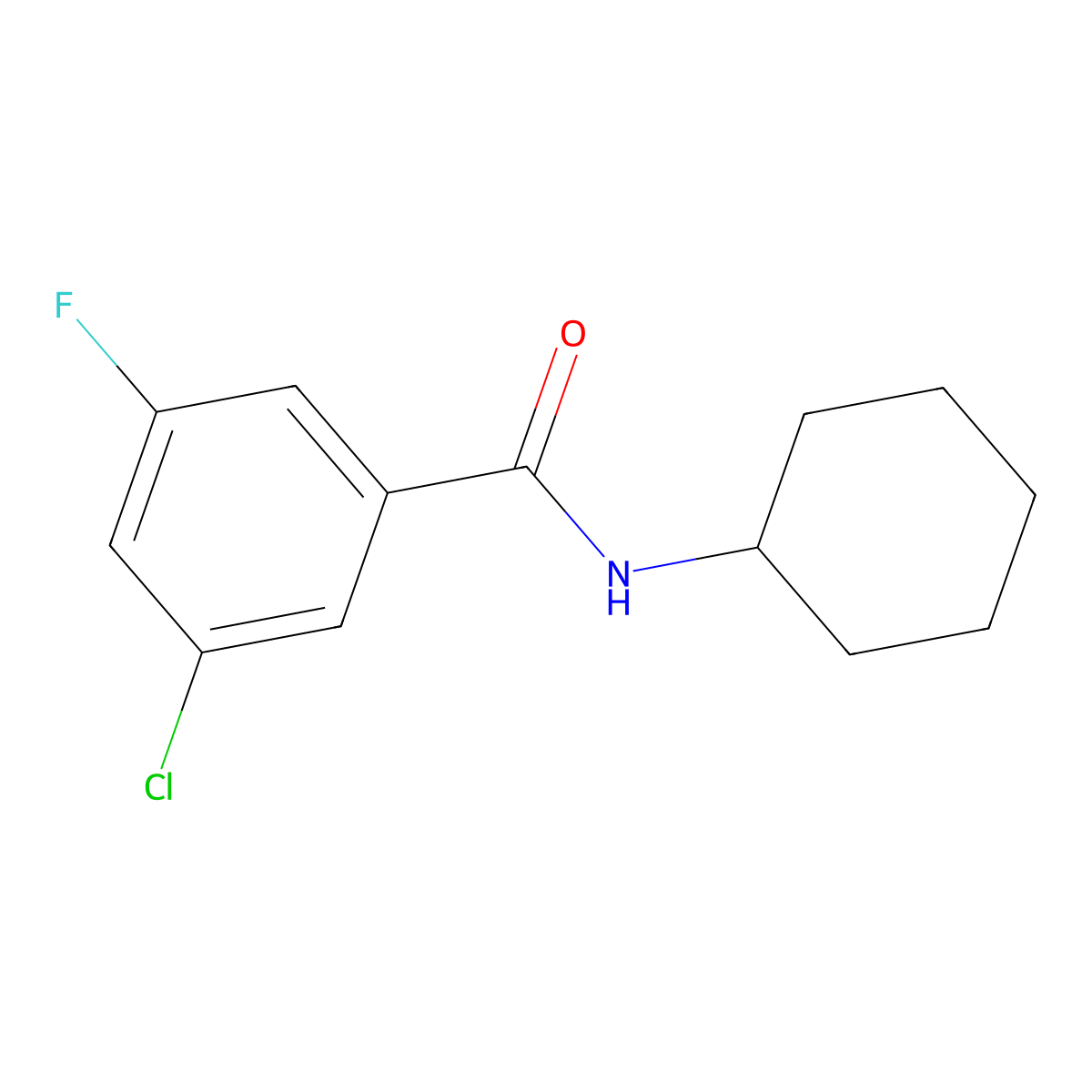 3-Chloro-N-cyclohexyl-5-fluorobenzamide molecular structure, CAS 1881330-78-4