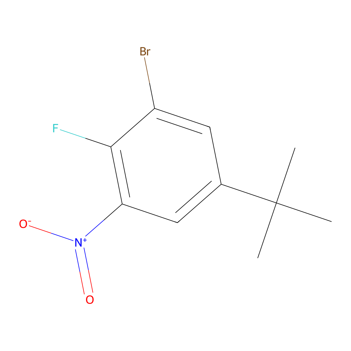 1-Bromo-5-tert-butyl-2-fluoro-3-nitrobenzene molecular structure, CAS 1881330-80-8