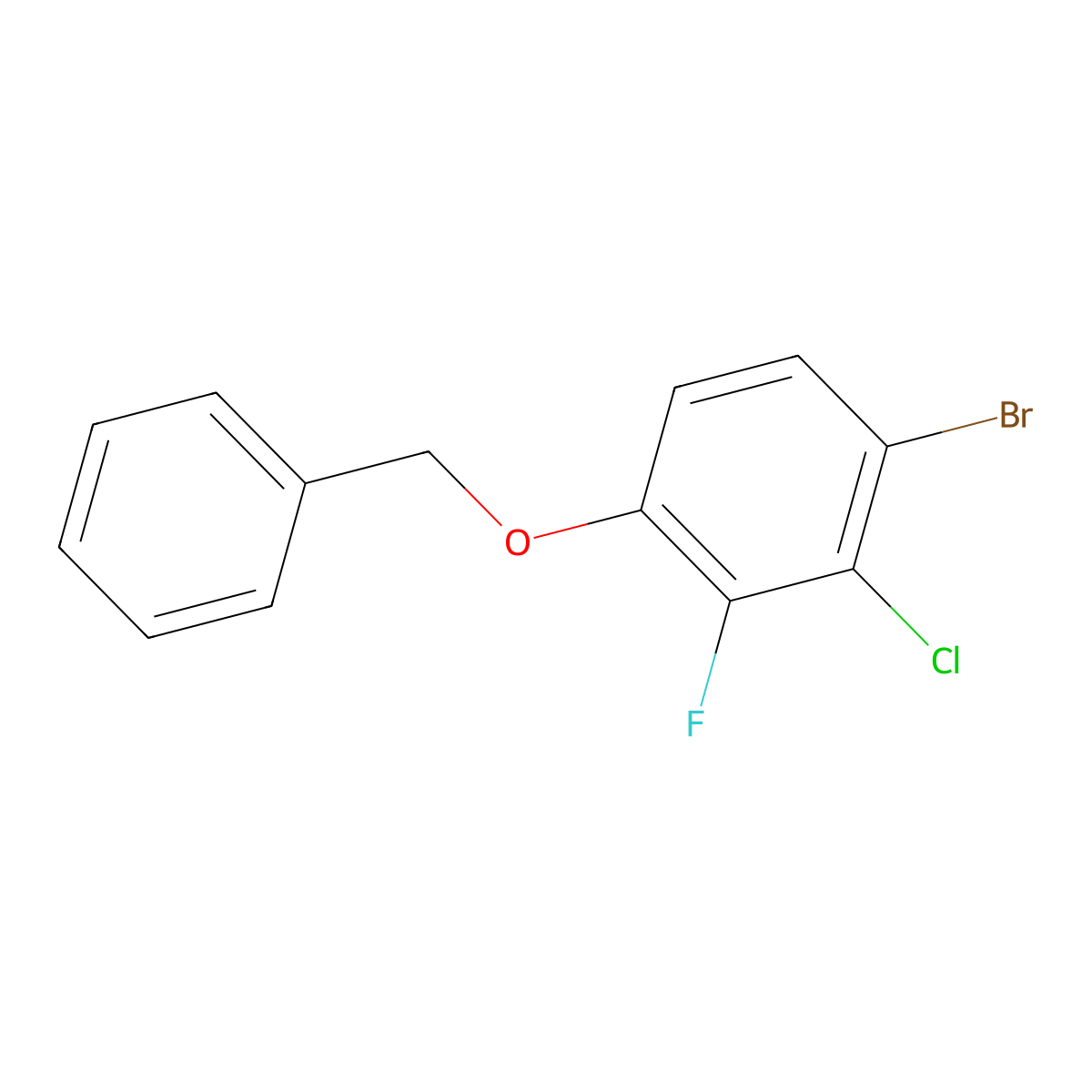 1-(Benzyloxy)-4-bromo-3-chloro-2-fluorobenzene molecular structure, CAS 1881330-85-3