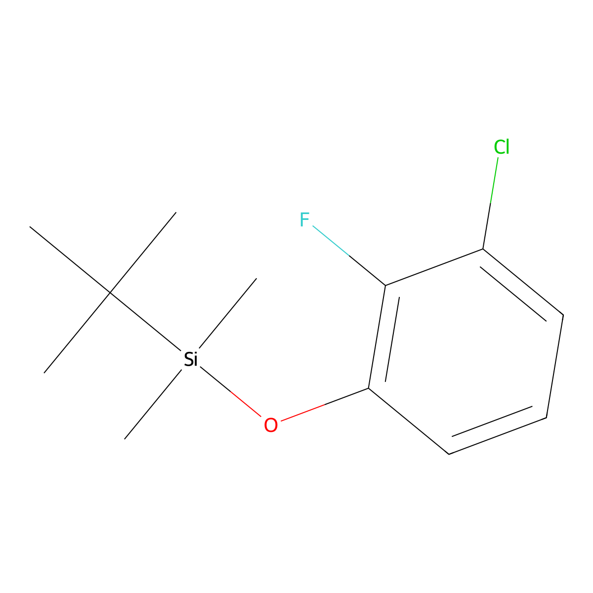 Tert-butyl(3-chloro-2-fluorophenoxy)dimethylsilane molecular structure, CAS 1881330-88-6