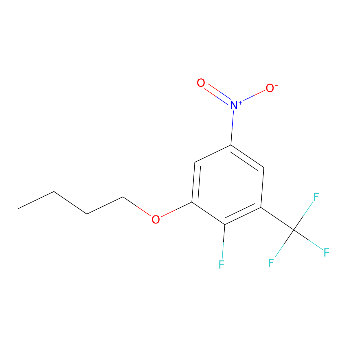 1-Butoxy-2-fluoro-5-nitro-3-(trifluoromethyl)benzene molecular structure, CAS 1881330-92-2
