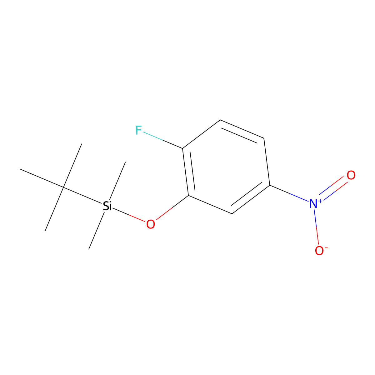 Tert-butyl(2-fluoro-5-nitrophenoxy)dimethylsilane molecular structure, CAS 1881330-97-7