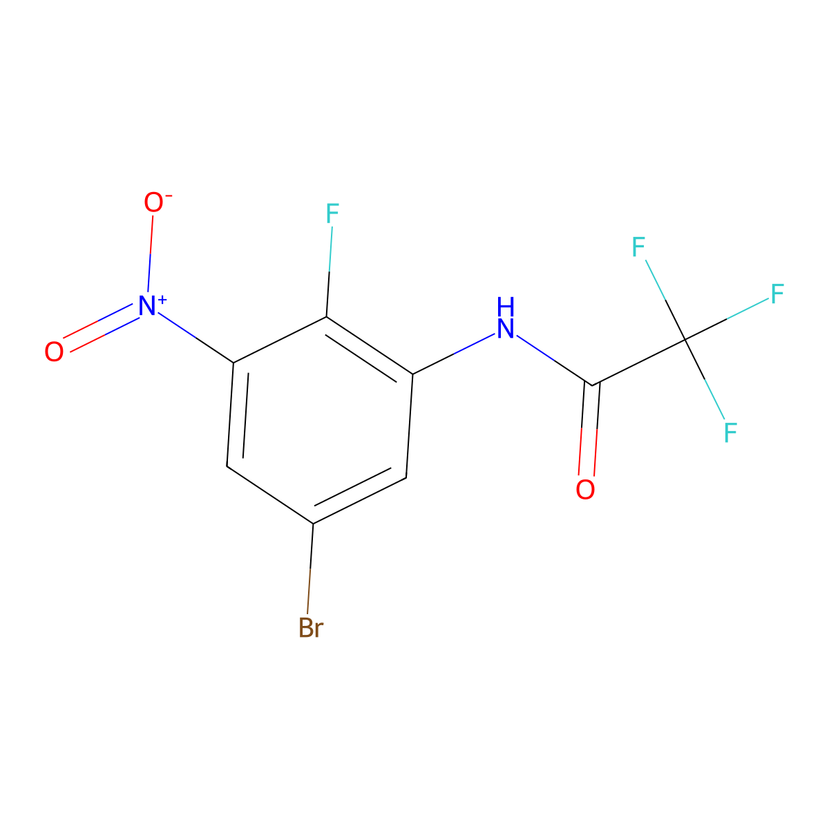 N-(5-Bromo-2-fluoro-3-nitrophenyl)-2,2,2-trifluoroacetamide molecular structure, CAS 1881331-03-8