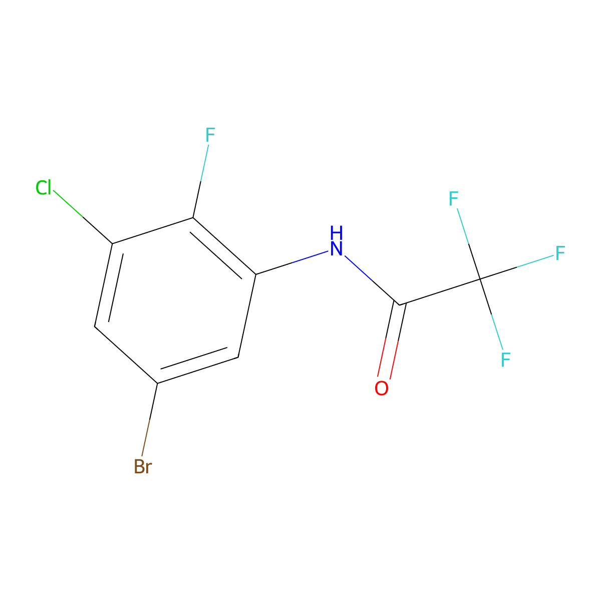 N-(5-Bromo-3-chloro-2-fluorophenyl)-2,2,2-trifluoroacetamide molecular structure, CAS 1881331-06-1