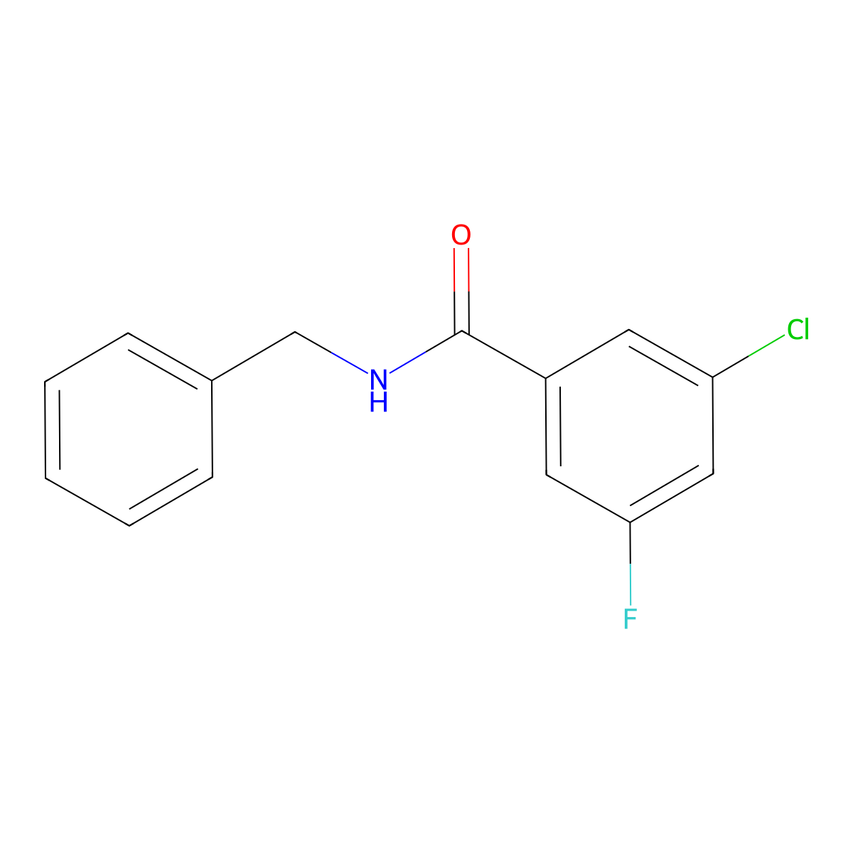 N-Benzyl-3-chloro-5-fluorobenzamide molecular structure, CAS 1881331-09-4