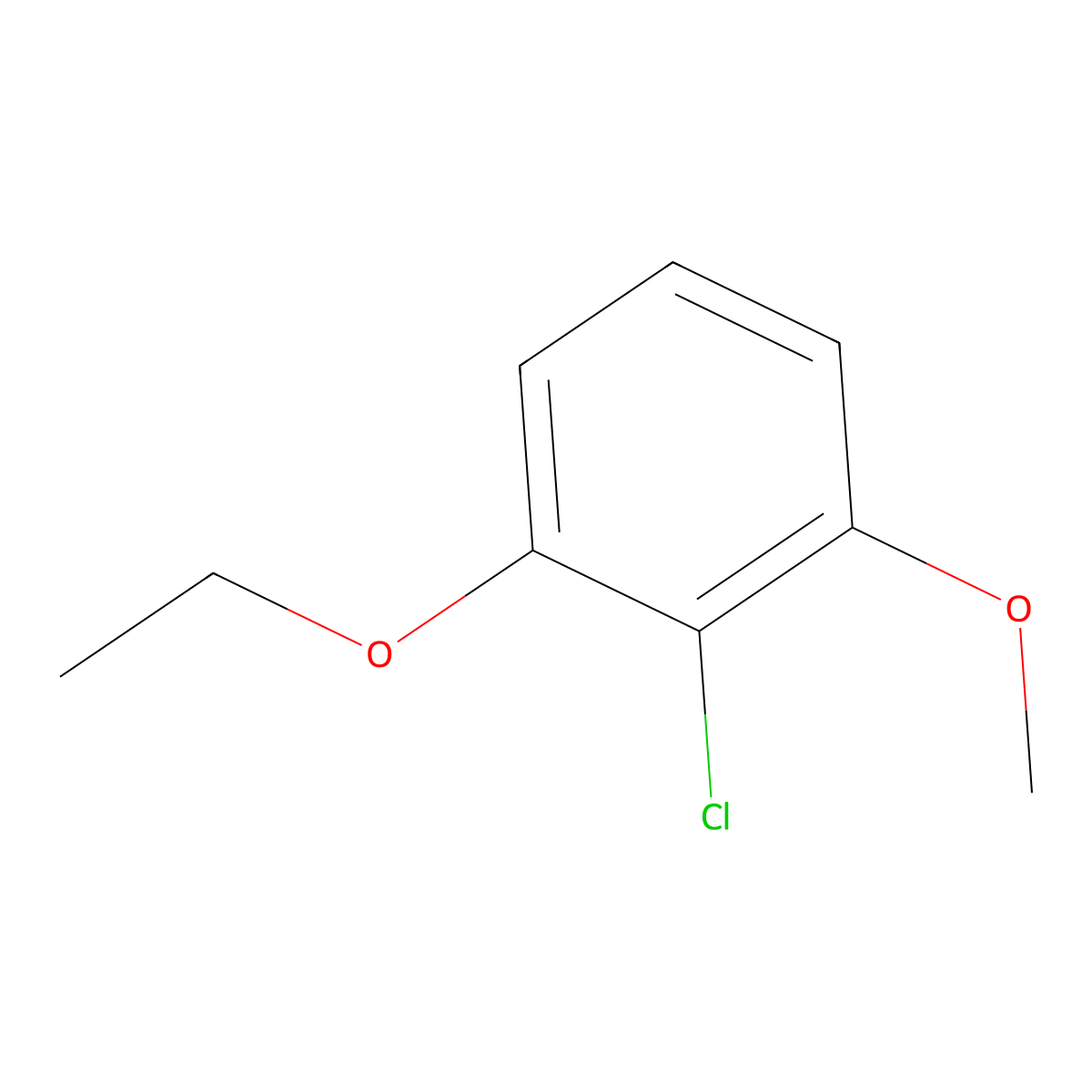 2-Chloro-1-ethoxy-3-methoxybenzene molecular structure, CAS 1881331-12-9