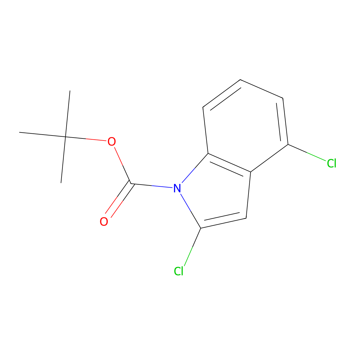 tert-butyl 2,4-dichloro-1H-indole-1-carboxylate molecular structure, CAS 1881331-13-0