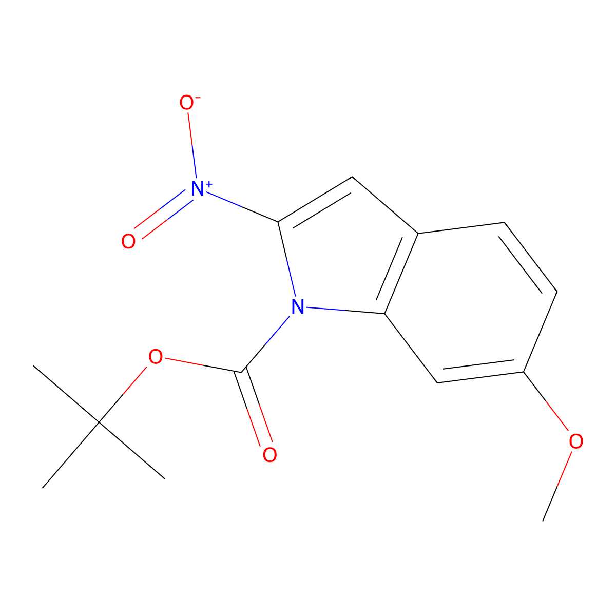 tert-butyl 6-methoxy-2-nitro-1H-indole-1-carboxylate molecular structure, CAS 1881331-23-2