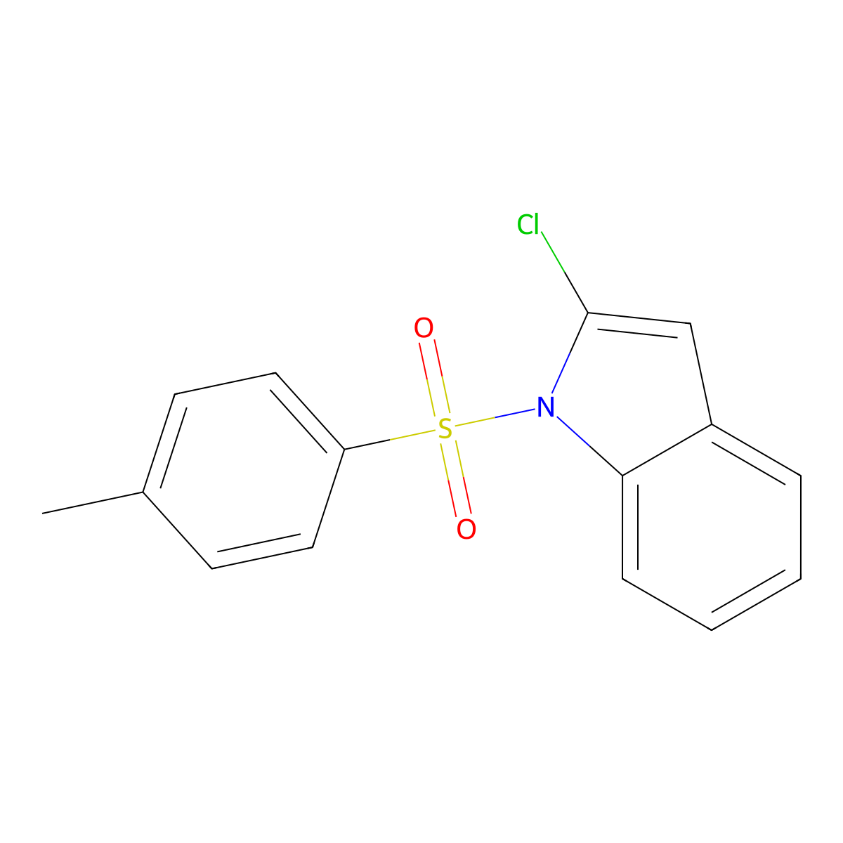 2-chloro-1-[(4-methylbenzene)sulfonyl]-1H-indole molecular structure, CAS 1881331-24-3