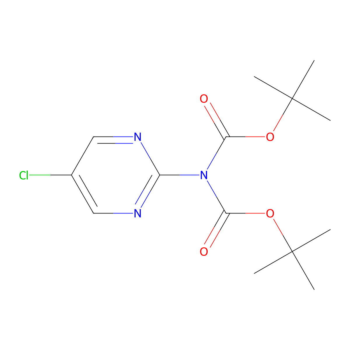 tert-butyl N-[(tert-butoxy)carbonyl]-N-(5-chloropyrimidin-2-yl)carbamate molecular structure, CAS 1881331-29-8