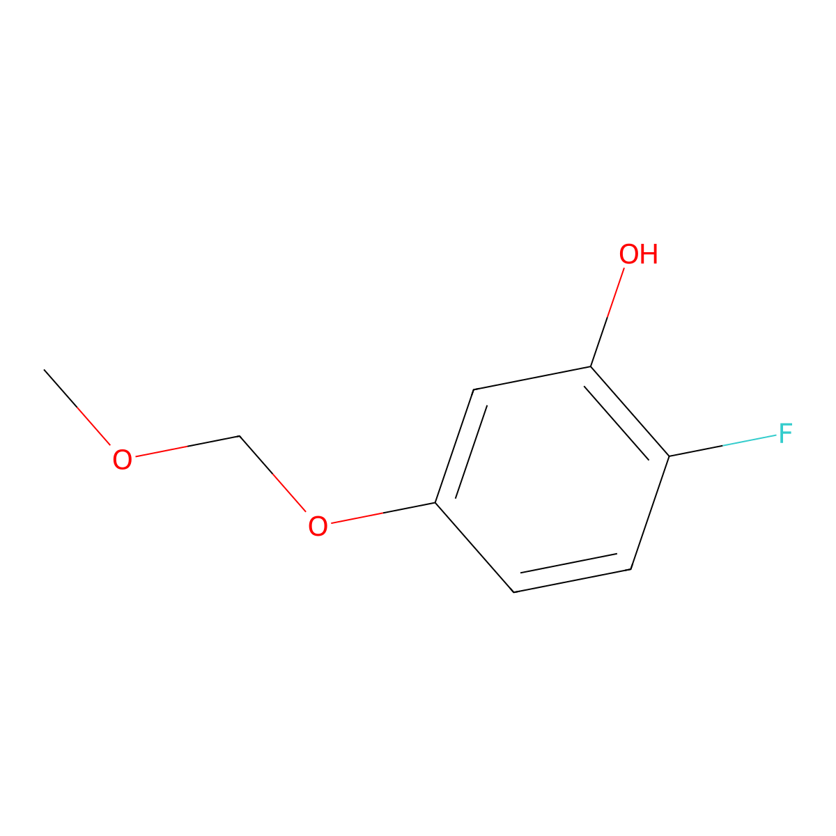 2-Fluoro-5-(methoxymethoxy)phenol molecular structure, CAS 1881331-51-6