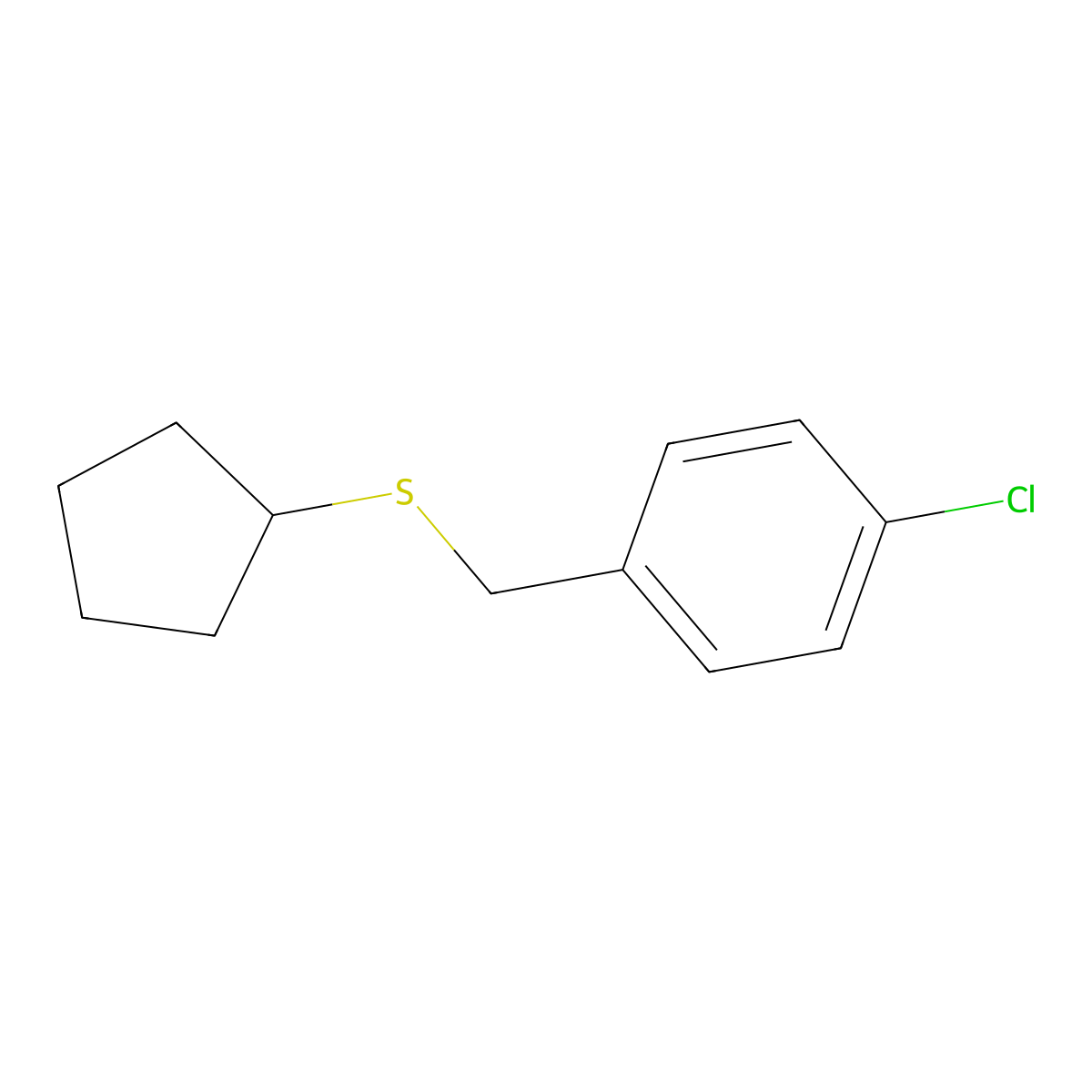 1-Chloro-4-[(cyclopentylsulfanyl)methyl]benzene molecular structure, CAS 1881331-52-7