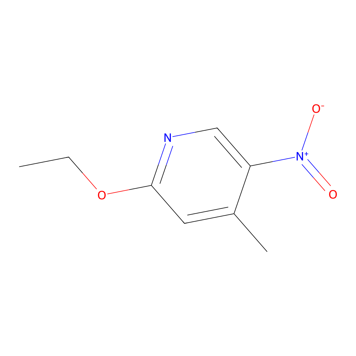 2-Ethoxy-4-methyl-5-nitropyridine molecular structure, CAS 1881331-60-7