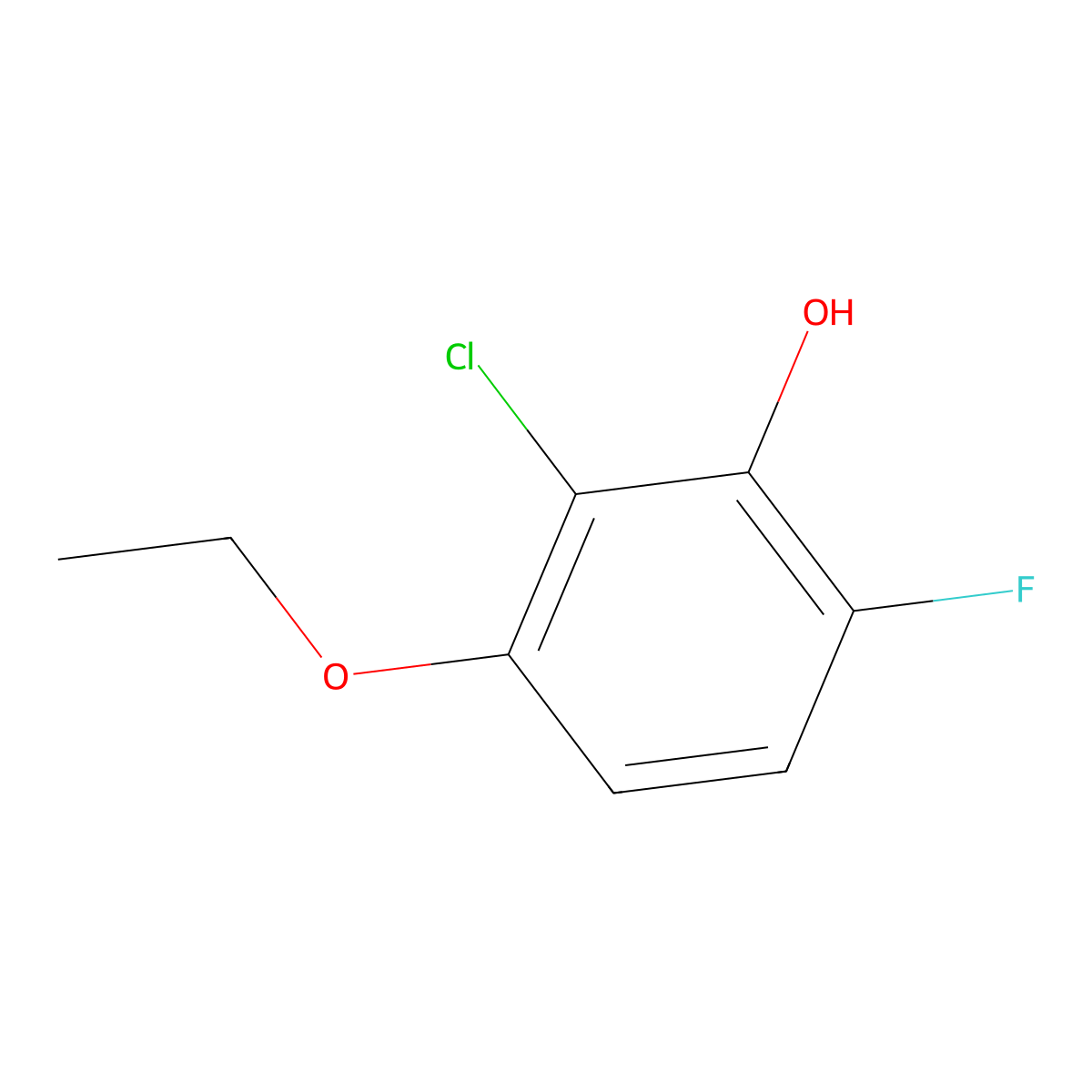 2-Chloro-3-ethoxy-6-fluorophenol molecular structure, CAS 1881331-61-8