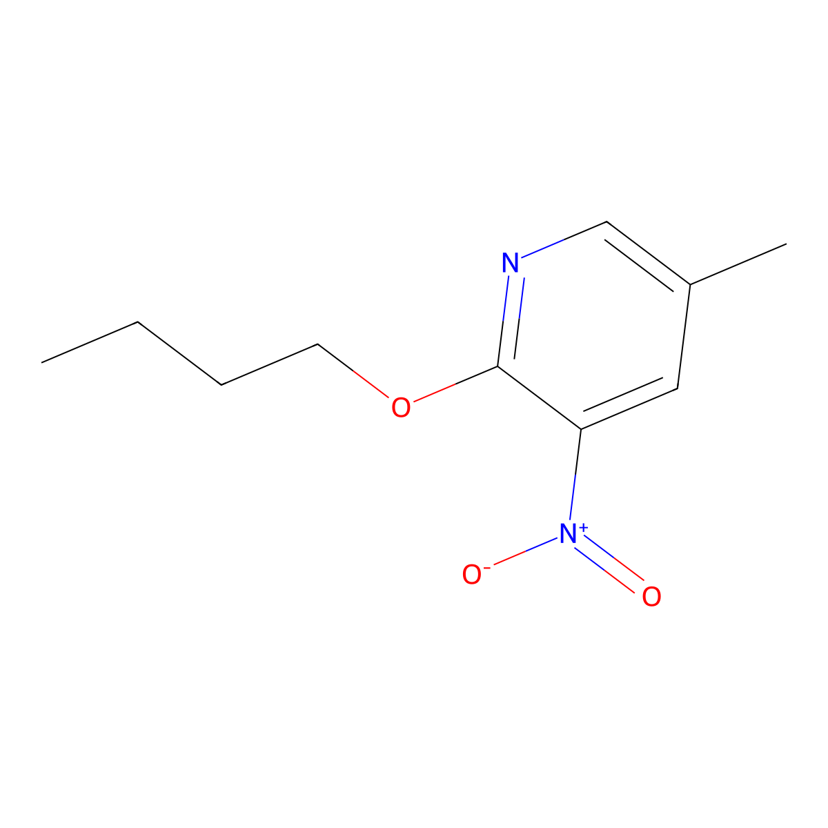 2-Butoxy-5-methyl-3-nitropyridine molecular structure, CAS 1881331-64-1