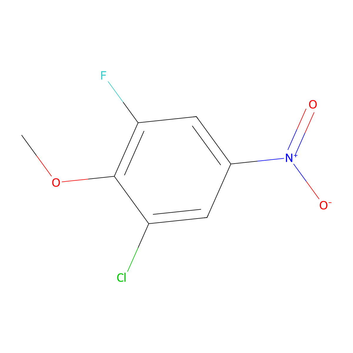 1-Chloro-3-fluoro-2-methoxy-5-nitrobenzene molecular structure, CAS 1881331-70-9