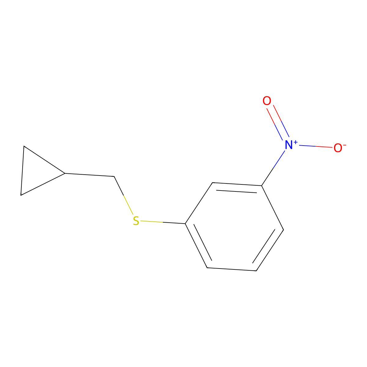 1-[(Cyclopropylmethyl)sulfanyl]-3-nitrobenzene molecular structure, CAS 1881331-73-2
