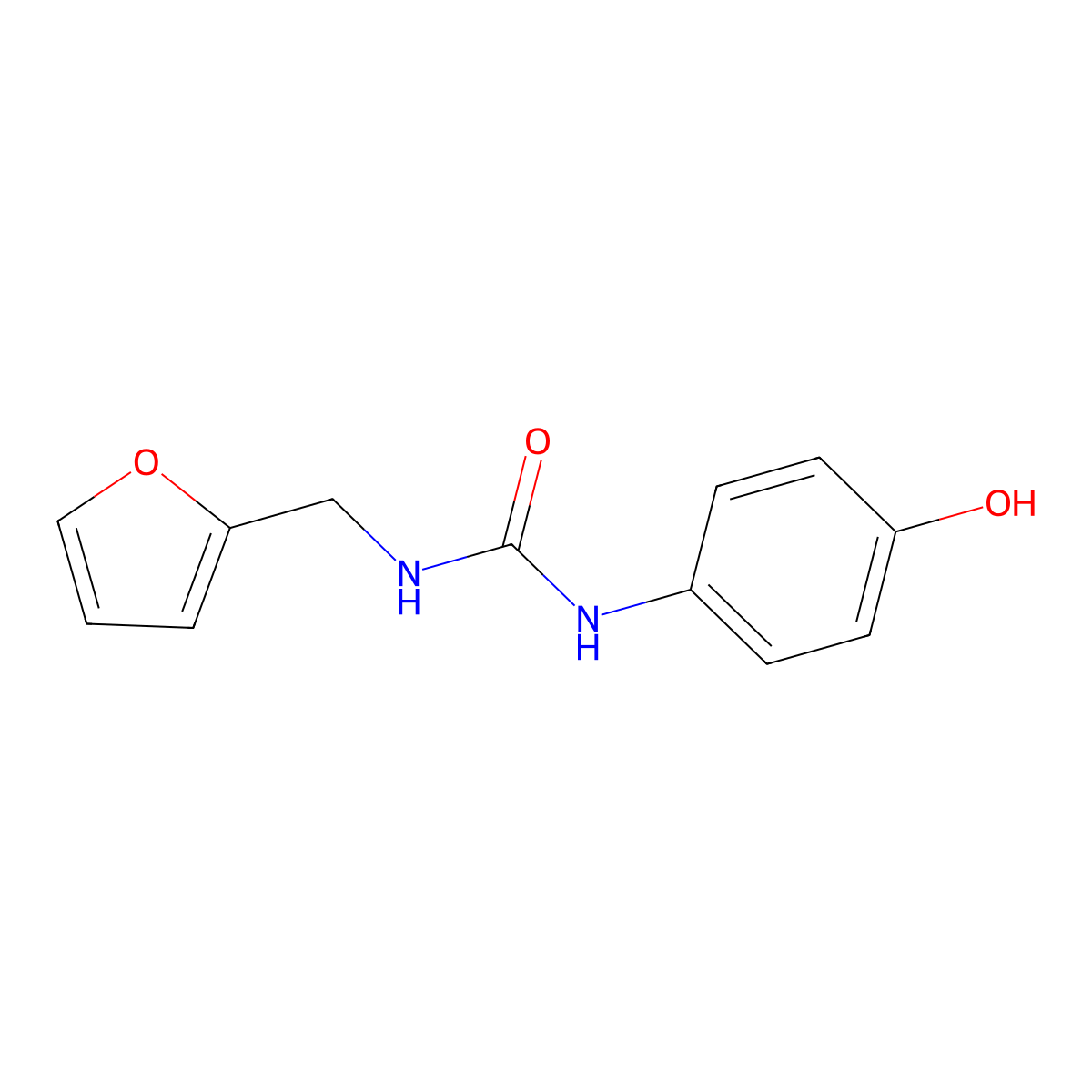 3-(Furan-2-ylmethyl)-1-(4-hydroxyphenyl)urea molecular structure, CAS 1881331-74-3