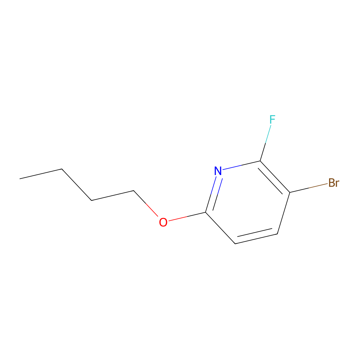 3-Bromo-6-butoxy-2-fluoropyridine molecular structure, CAS 1881331-77-6