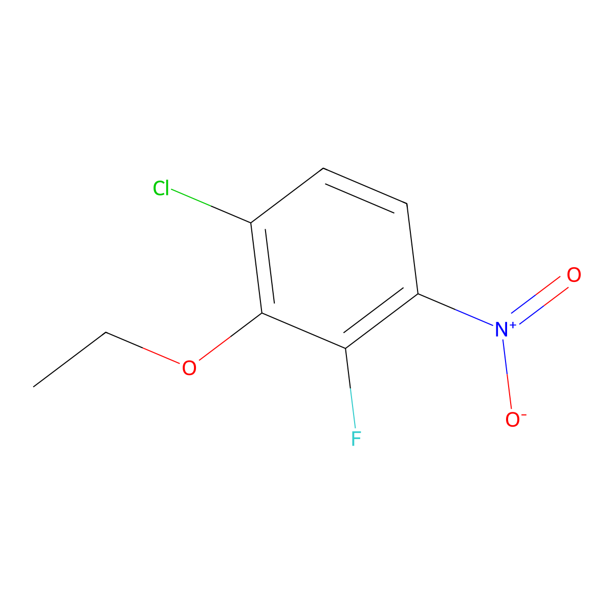 1-Chloro-2-ethoxy-3-fluoro-4-nitrobenzene molecular structure, CAS 1881331-79-8