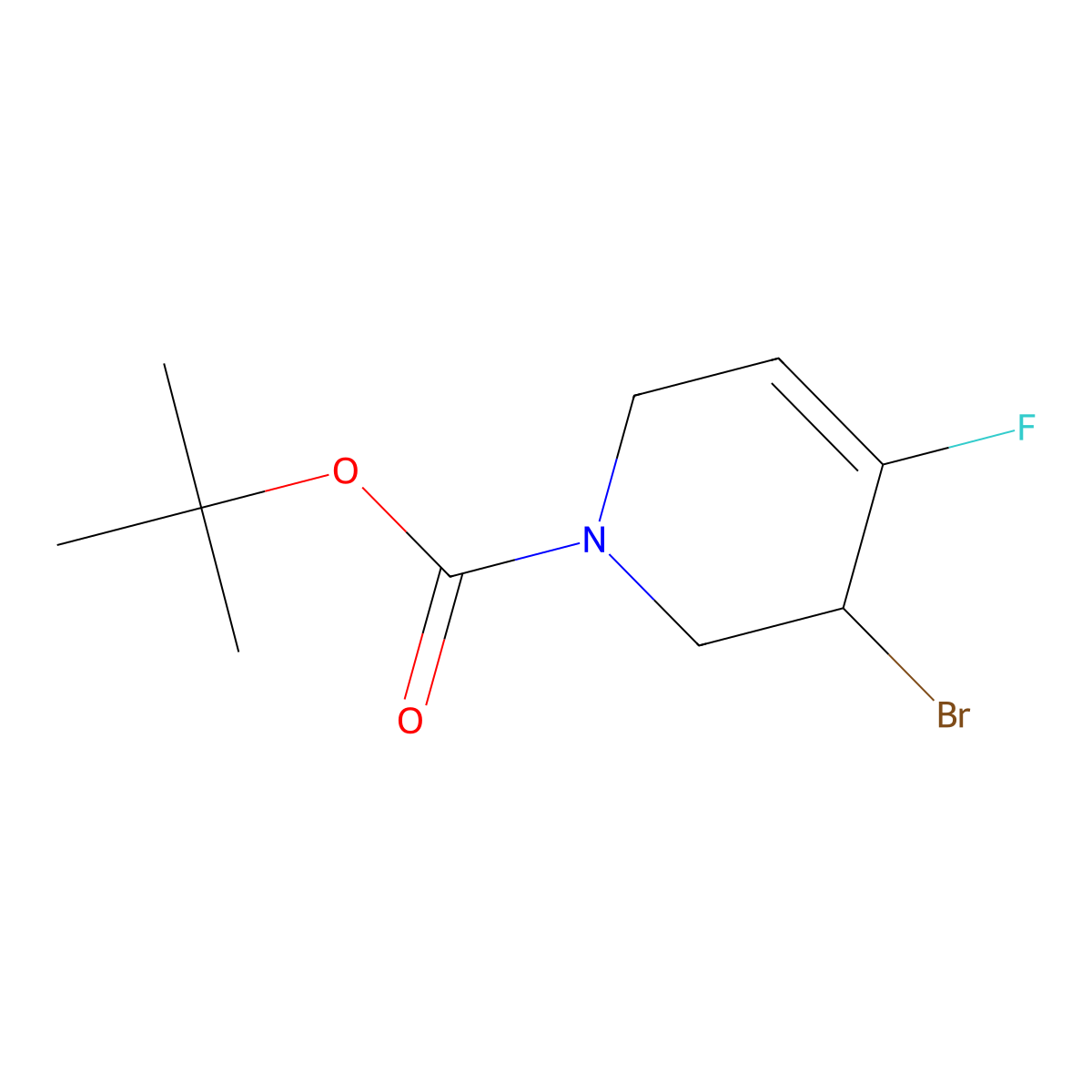 tert-butyl 5-bromo-4-fluoro-5,6-dihydropyridine-1(2H)-carboxylate molecular structure, CAS 1881331-83-4