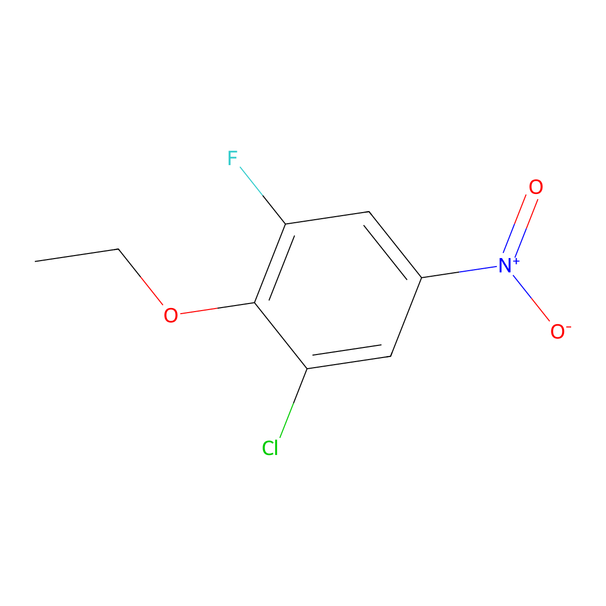 1-Chloro-2-ethoxy-3-fluoro-5-nitrobenzene molecular structure, CAS 1881331-85-6