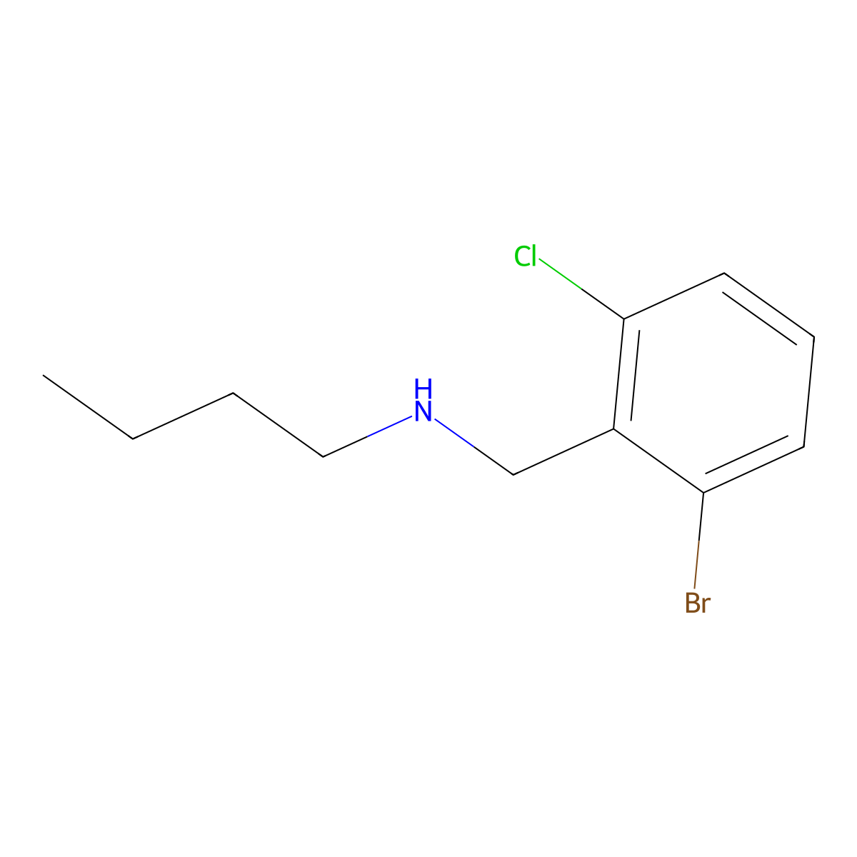 [(2-Bromo-6-chlorophenyl)methyl](butyl)amine molecular structure, CAS 1881331-86-7