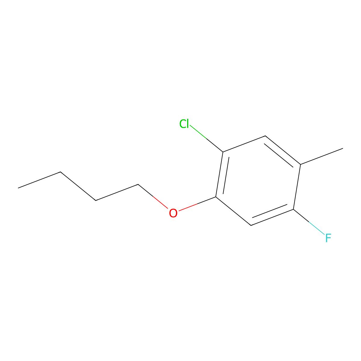 1-Butoxy-2-chloro-5-fluoro-4-methylbenzene molecular structure, CAS 1881331-87-8