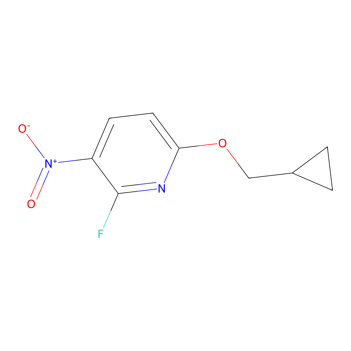 6-(Cyclopropylmethoxy)-2-fluoro-3-nitropyridine molecular structure, CAS 1881331-88-9