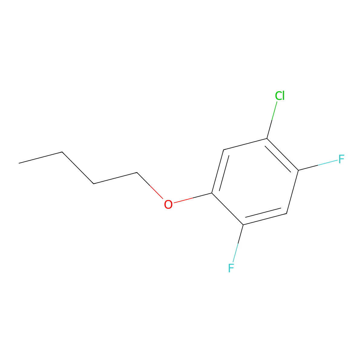 1-Butoxy-5-chloro-2,4-difluorobenzene molecular structure, CAS 1881331-93-6