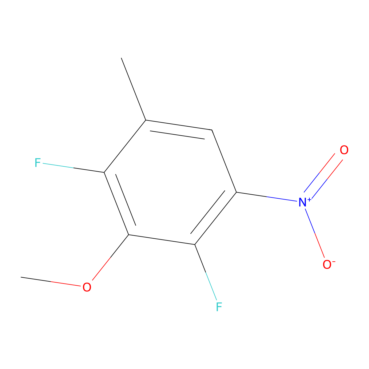 2,4-Difluoro-3-methoxy-1-methyl-5-nitrobenzene molecular structure, CAS 1881331-96-9