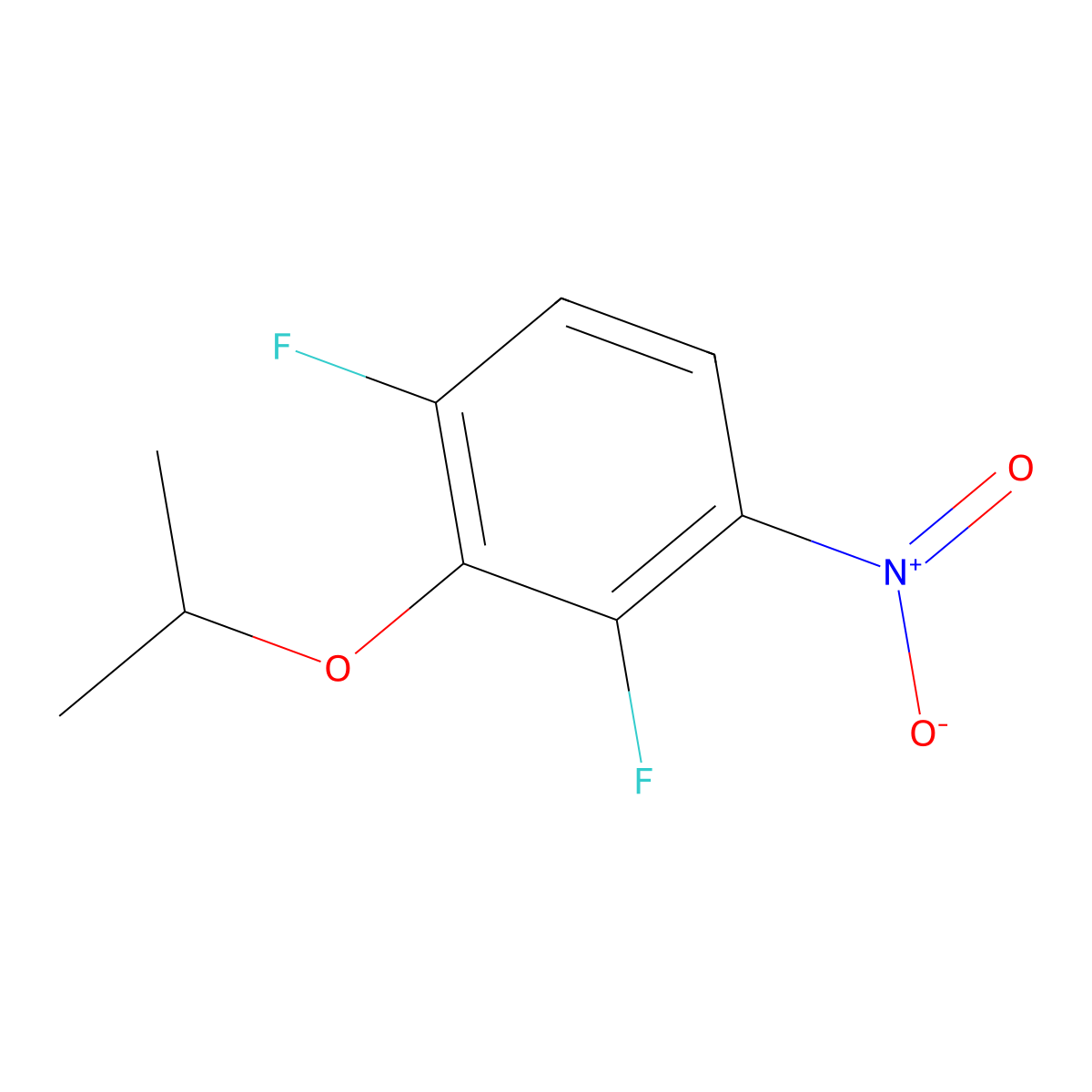 1,3-Difluoro-4-nitro-2-(propan-2-yloxy)benzene molecular structure, CAS 1881332-06-4