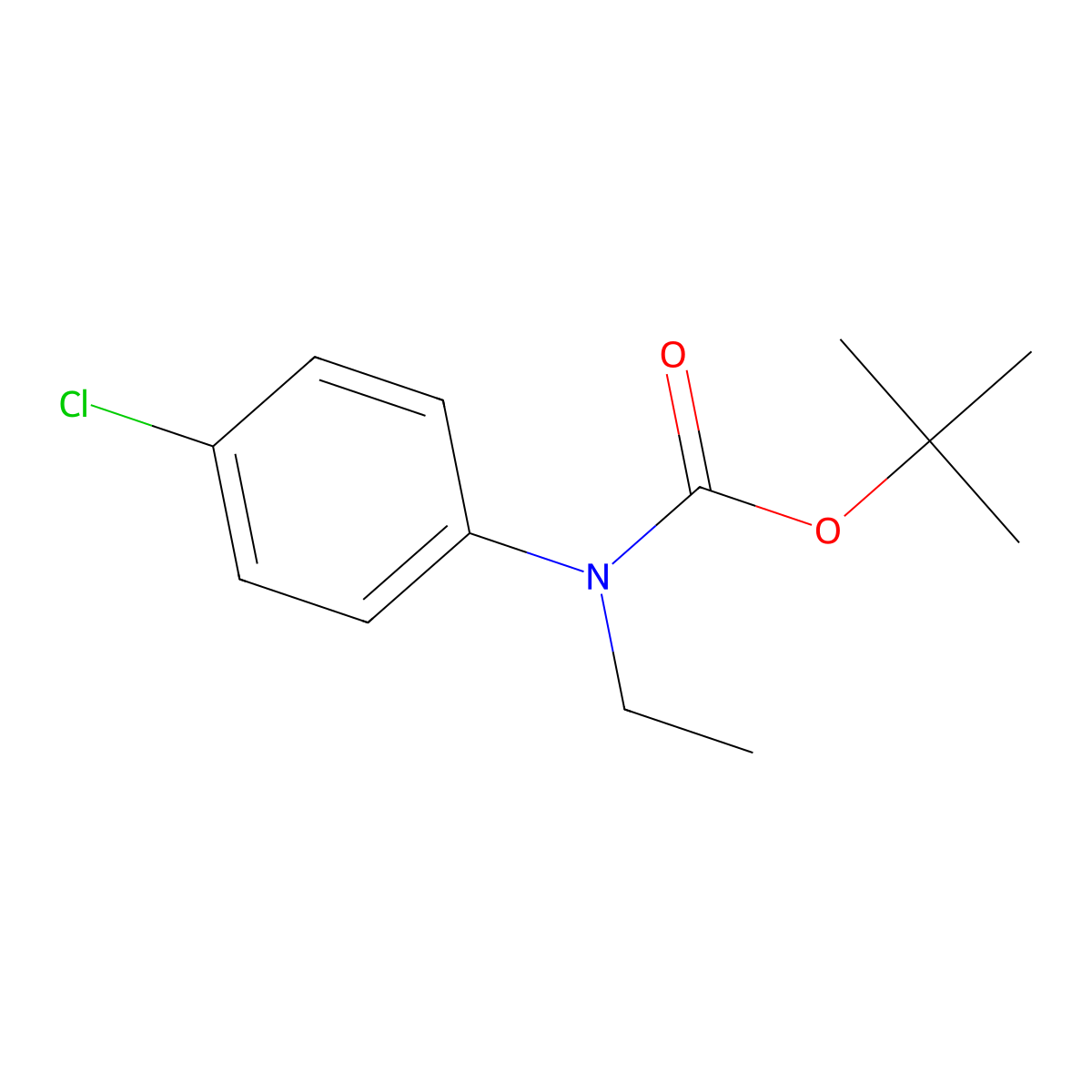 Tert-butyl N-(4-chlorophenyl)-N-ethylcarbamate molecular structure, CAS 1881332-15-5
