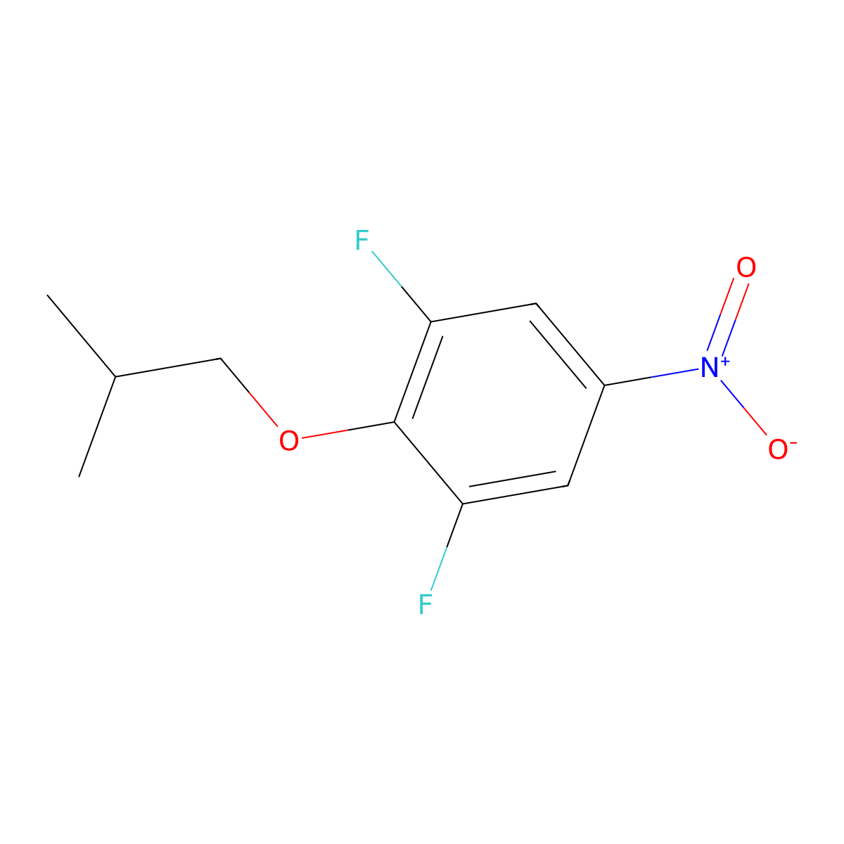 1,3-Difluoro-2-(2-methylpropoxy)-5-nitrobenzene molecular structure, CAS 1881332-16-6