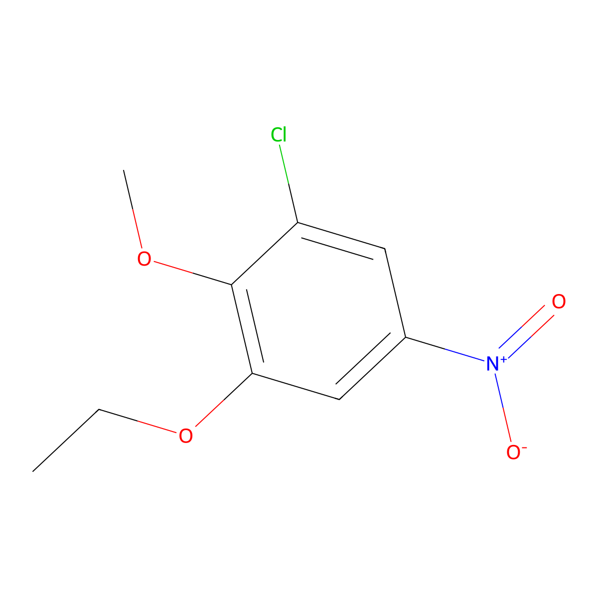 1-Chloro-3-ethoxy-2-methoxy-5-nitrobenzene molecular structure, CAS 1881332-18-8