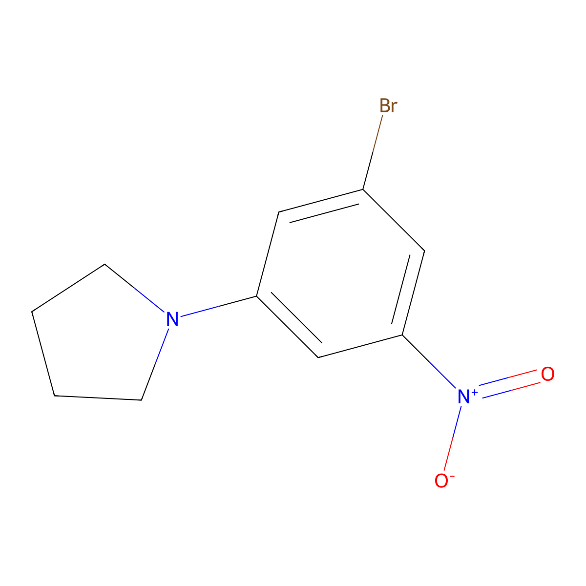 1-(3-Bromo-5-nitrophenyl)pyrrolidine molecular structure, CAS 1881332-20-2