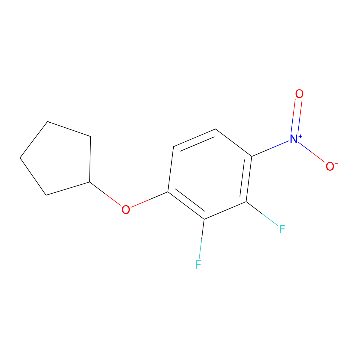 1-(Cyclopentyloxy)-2,3-difluoro-4-nitrobenzene molecular structure, CAS 1881332-23-5