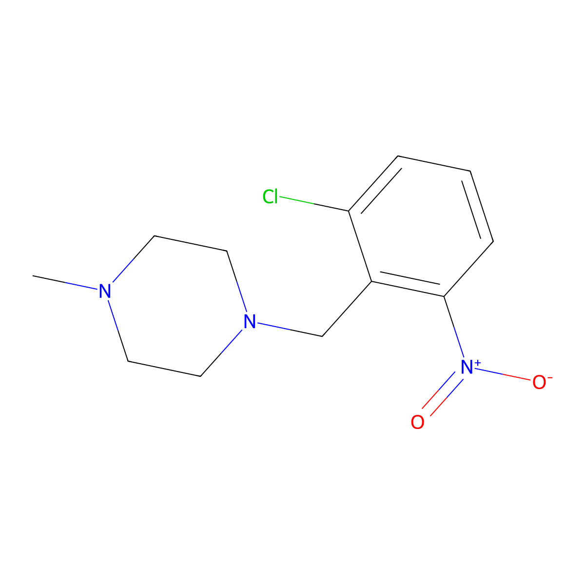 1-[(2-Chloro-6-nitrophenyl)methyl]-4-methylpiperazine molecular structure, CAS 1881332-29-1