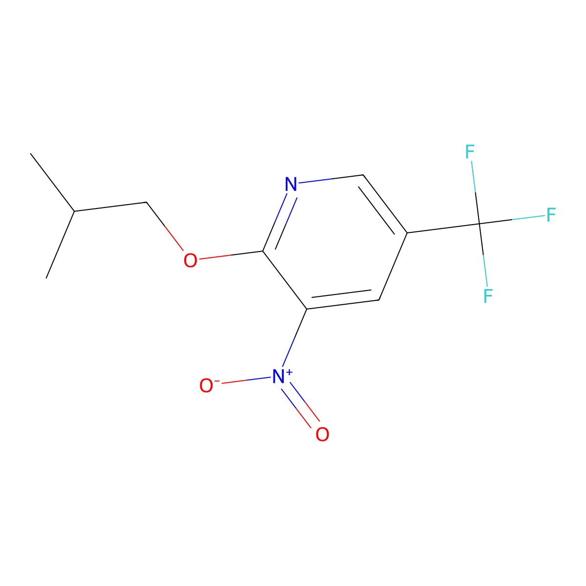 2-(2-Methylpropoxy)-3-nitro-5-(trifluoromethyl)pyridine molecular structure, CAS 1881332-31-5