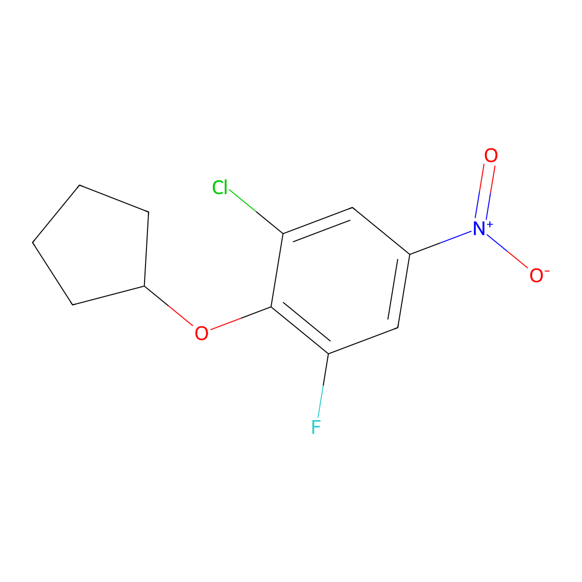 1-Chloro-2-(cyclopentyloxy)-3-fluoro-5-nitrobenzene molecular structure, CAS 1881332-35-9