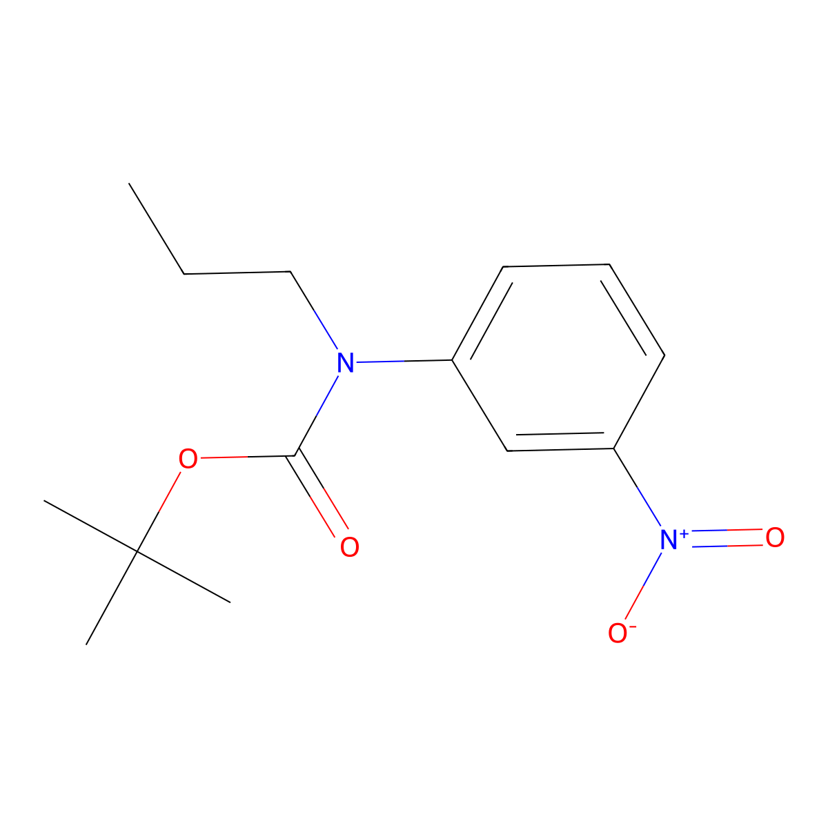 Tert-butyl N-(3-nitrophenyl)-N-propylcarbamate molecular structure, CAS 1881332-39-3