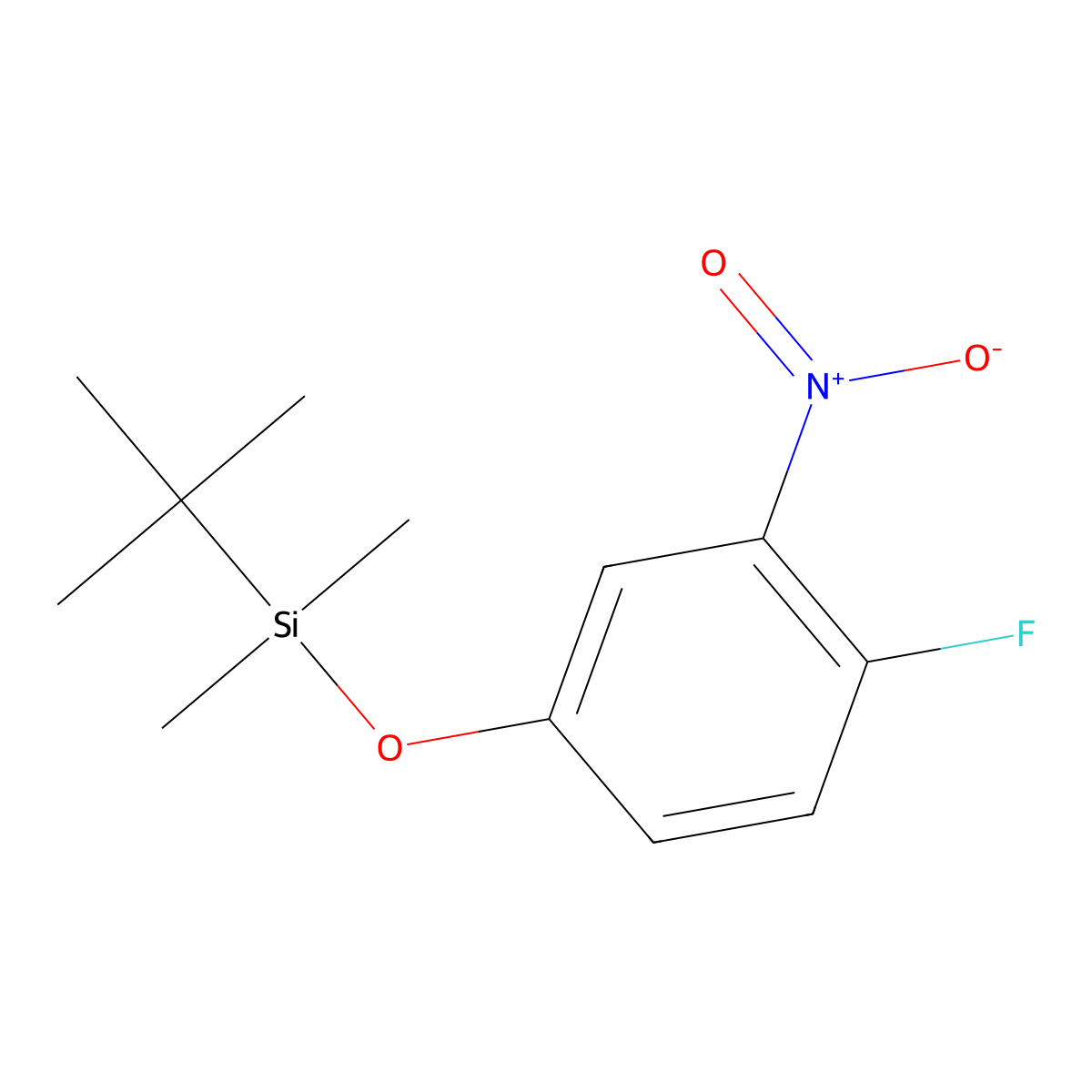 Tert-butyl(4-fluoro-3-nitrophenoxy)dimethylsilane molecular structure, CAS 1881332-40-6