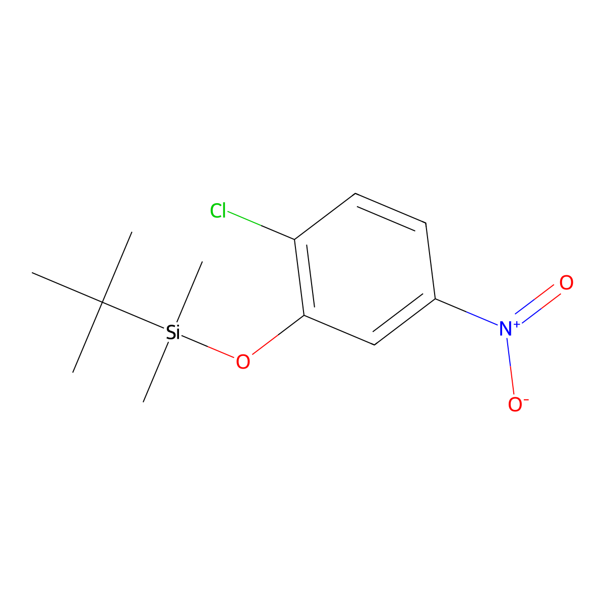 Tert-butyl(2-chloro-5-nitrophenoxy)dimethylsilane molecular structure, CAS 1881332-43-9