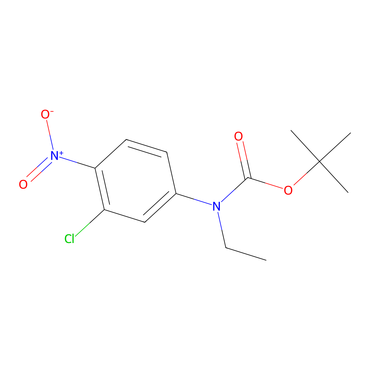 Tert-butyl N-(3-chloro-4-nitrophenyl)-N-ethylcarbamate molecular structure, CAS 1881332-44-0
